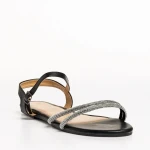 Annica fekete női szandál, műbőrből készült