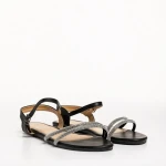 Annica fekete női szandál, műbőrből készült