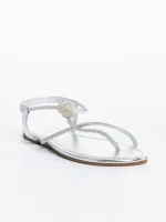Aleyna ezüst női szandál, műbőrből készült