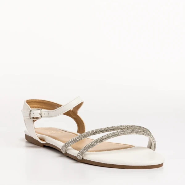 Annica fehér női szandál, műbőrből készült