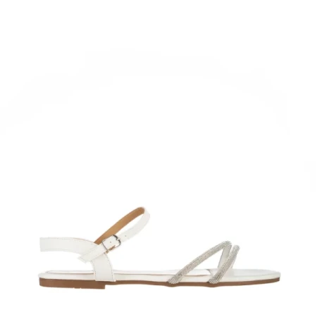Annica fehér női szandál, műbőrből készült
