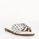 Alida fehér női papucs, műbőrből készült