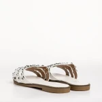 Alida fehér női papucs, műbőrből készült