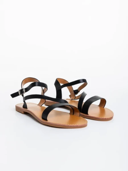 Albertina fekete női szandál, műbőrből készült