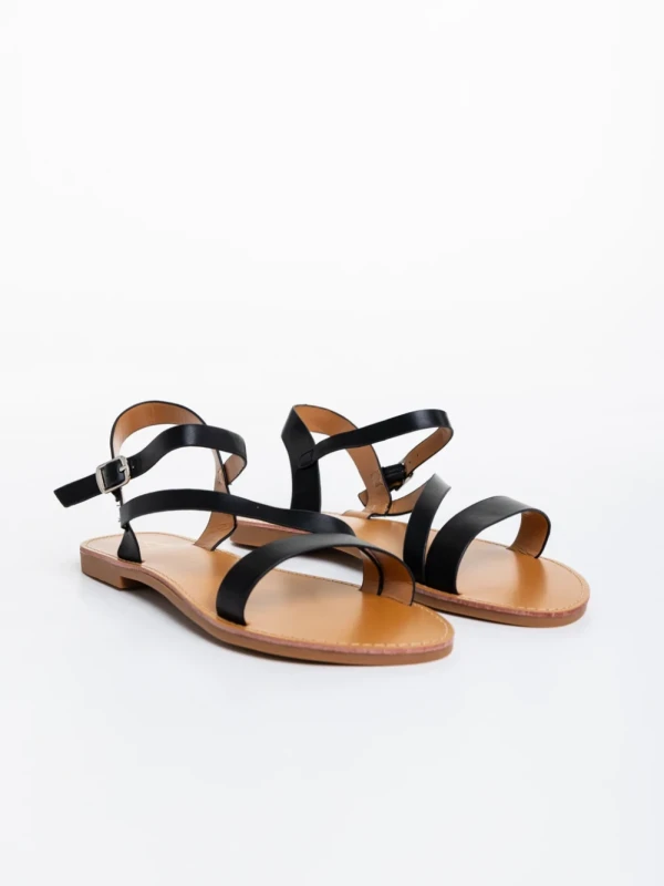 Albertina fekete női szandál, műbőrből készült