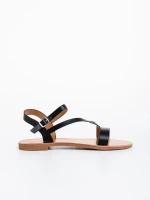 Albertina fekete női szandál, műbőrből készült