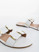 Ivanna fehér női papucs, műbőrből készült