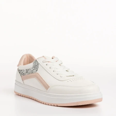 Damiana fehér és rózsaszín női sportcipő, műbőrből készült