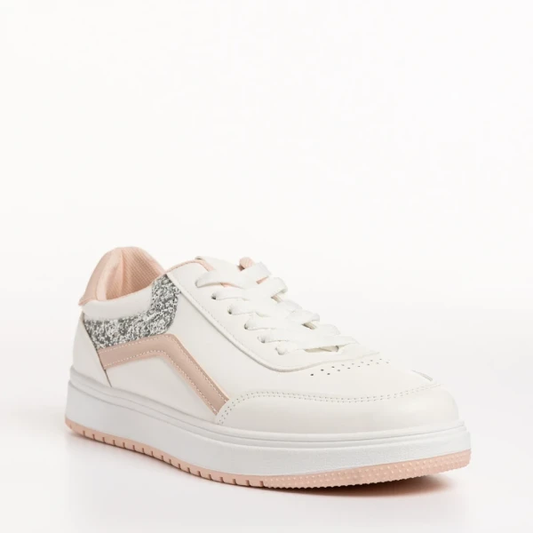 Damiana fehér és rózsaszín női sportcipő, műbőrből készült