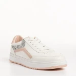 Damiana fehér és rózsaszín női sportcipő, műbőrből készült