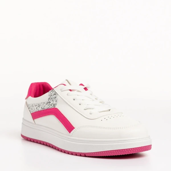 Damiana fehér és fukszia női sportcipő, műbőrből készült