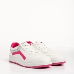 Damiana fehér és fukszia női sportcipő, műbőrből készült