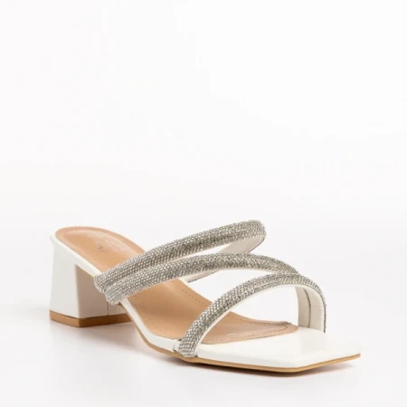 Bernice fehér női papucs, műbőrből készült