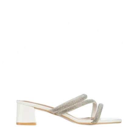 Bernice fehér női papucs, műbőrből készült