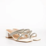 Bernice fehér női papucs, műbőrből készült