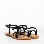 Avaline fekete női szandál, műbőrből készült