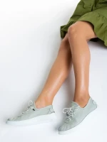 Nilda zöld alkalmi női cipő, valódi bőrből készült