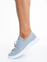 Nilda kék alkalmi női cipő, valódi bőrből készült