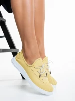 Nilda sárga alkalmi női cipő, valódi bőrből készült
