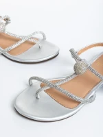 Linsay ezüst női szandál, textil anyagból készült