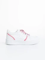 Gustava fehér és rózsaszín női sportcipő, műbőrből készült