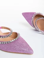 Florinda rózsaszín női papucs, textil anyagból készült