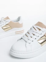 Nedelya fehér és bézs női sportcipő, műbőrből készült