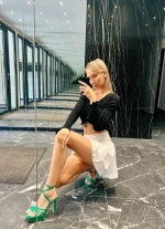 Kerime zöld női szandál, műbőrből készült