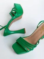 Kerime zöld női szandál, műbőrből készült