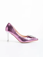 Nerina rózsaszín női cipő sarokkal, műbőrből készült