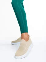 Rumiana bézs női sportcipő, textil anyagból készült