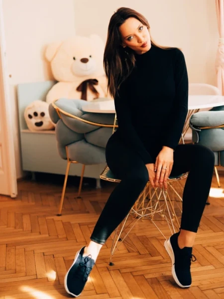 Davinia navy női sportcipő, textil anyagból készült