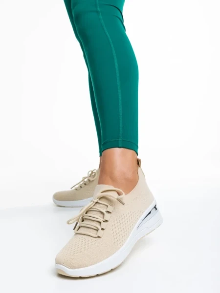 Davinia bézs női sportcipő, textil anyagból készült