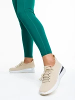 Davinia bézs női sportcipő, textil anyagból készült