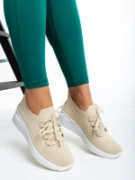 Davinia bézs női sportcipő, textil anyagból készült