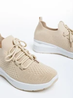 Davinia bézs női sportcipő, textil anyagból készült