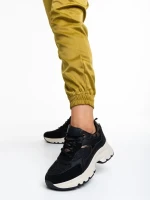 Carlisa fekete női sportcipő, műbőrből és textil anyagból készült