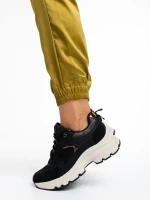 Carlisa fekete női sportcipő, műbőrből és textil anyagból készült