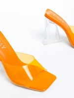 Stefana narancssárga női papucs, műbőrből készült