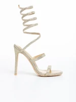 Perlita arany női szandál, textil anyagból készült