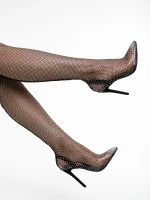 Vitalia fekete női csizma, textil anyagból készült