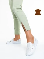 Robertina fehér női cipő, valódi bőrből készült