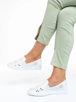 Robertina fehér női cipő, valódi bőrből készült