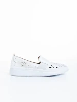 Robertina fehér női cipő, valódi bőrből készült