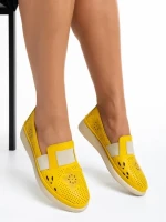 Robertina sárga női cipő, valódi bőrből készült
