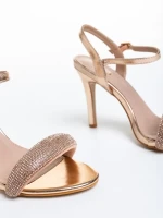 Ruzana bronz női szandál, műbőrből készült