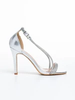 Rosina ezüst női szandál, műbőrből készült