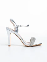 Ruzana ezüst női szandál, műbőrből készült