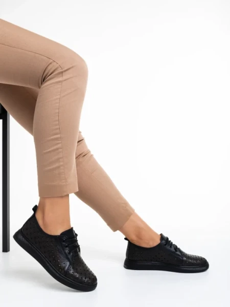 Toini fekete alkalmi női cipő, valódi bőrből készült