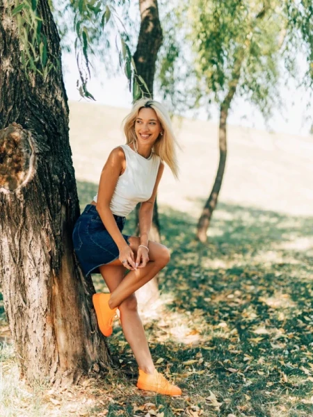 Elexia narancssárga női tornacipő, textil anyagból készült